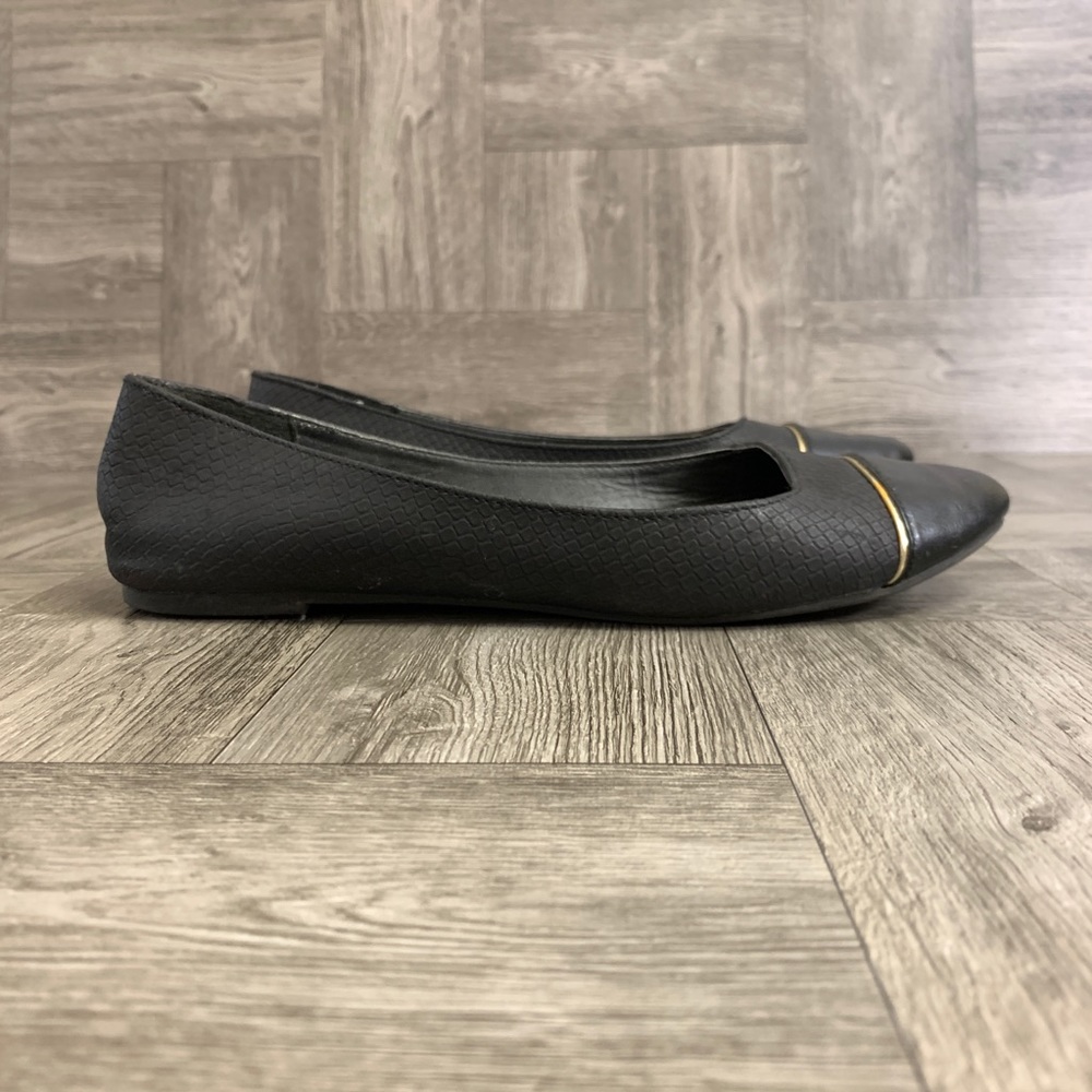 Black and gold flats size 8 - Picture 7 of 8